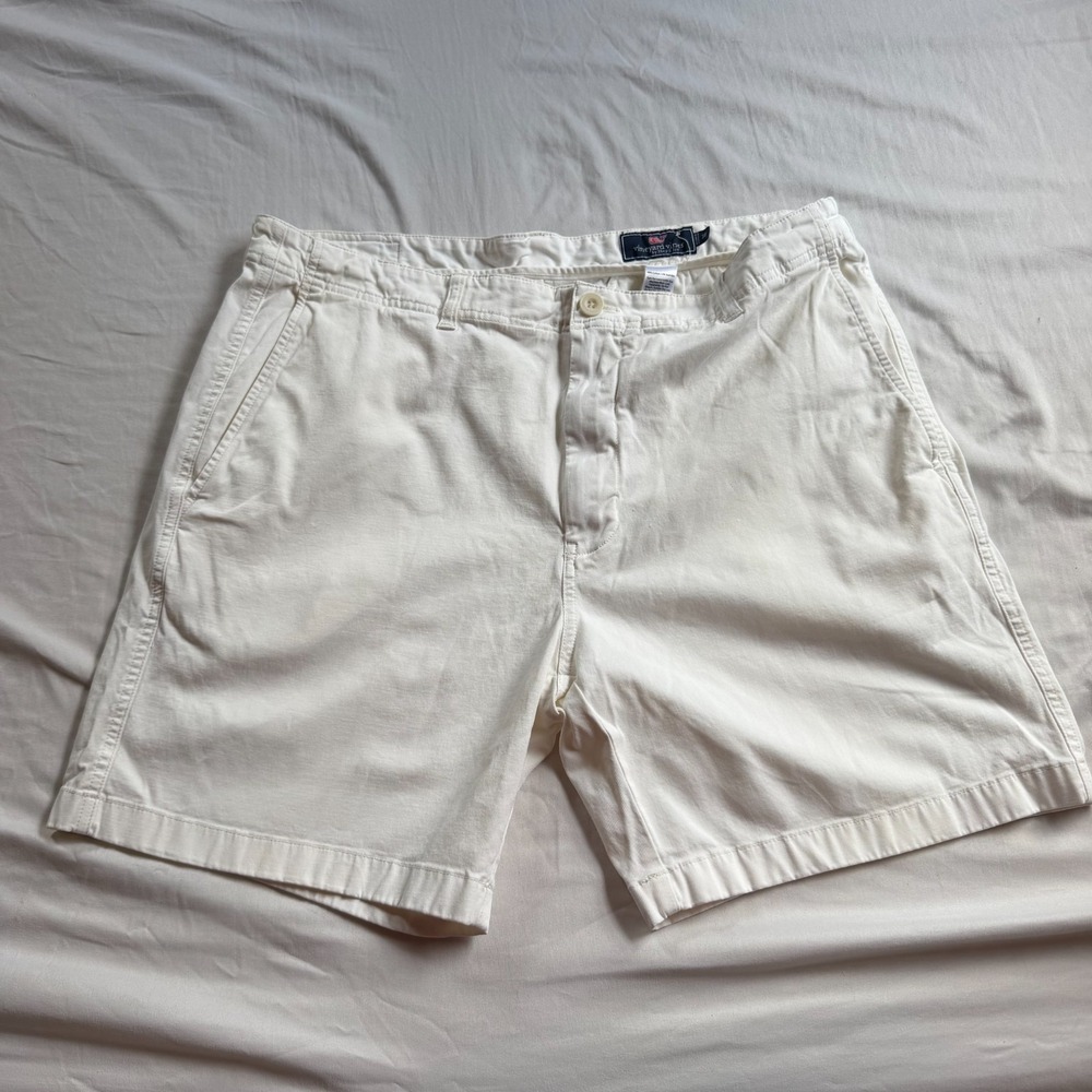 Vineyard‎ Vines Men's White Chino Shorts 38 Island Short Flat Front Cotton